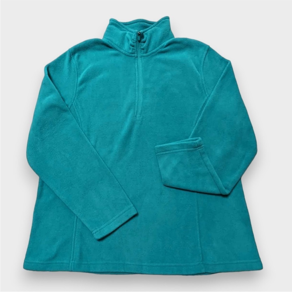 ⛱️Land’s End - Teal Green Fleece 1/4 Zip Polar Fleece - XL (18)